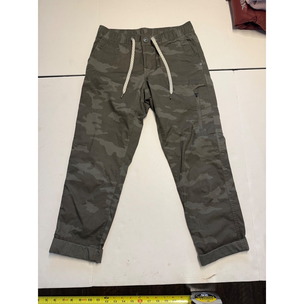 Vuori Ripstop Camo Pants Womens Small Green Camouflage Joggers VW401